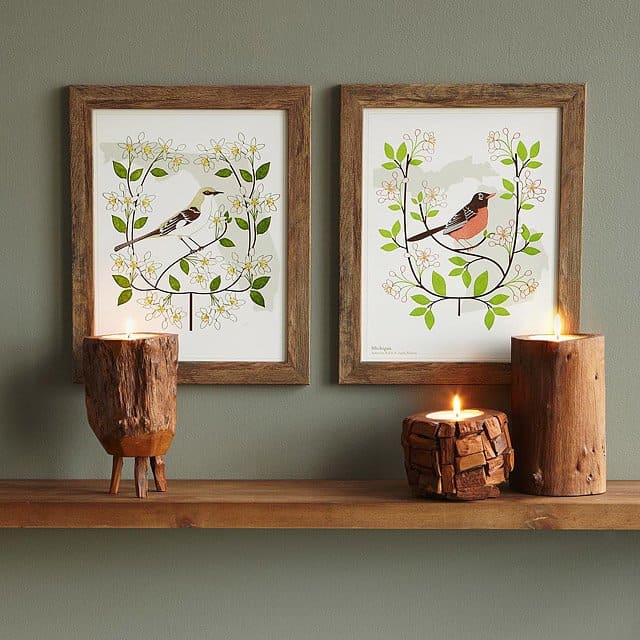Birds And Blossoms Art Picture Frame