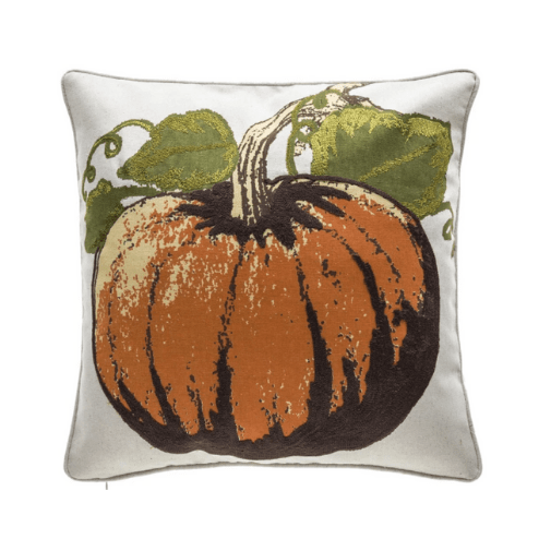 Fall Pumpkin Cotton Square Throw Pillow