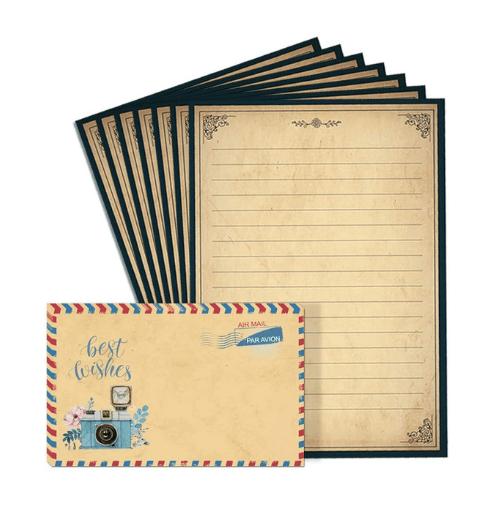 Lined Vintage Paper And Old-Fashioned Envelopes