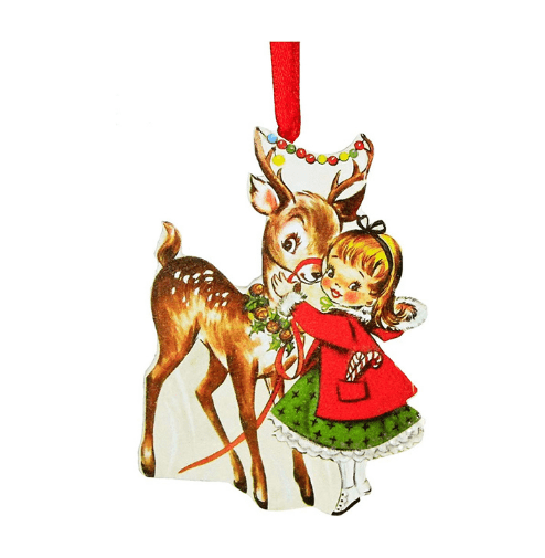 Retro Vintage Style Wood Christmas Ornament By Largemouth