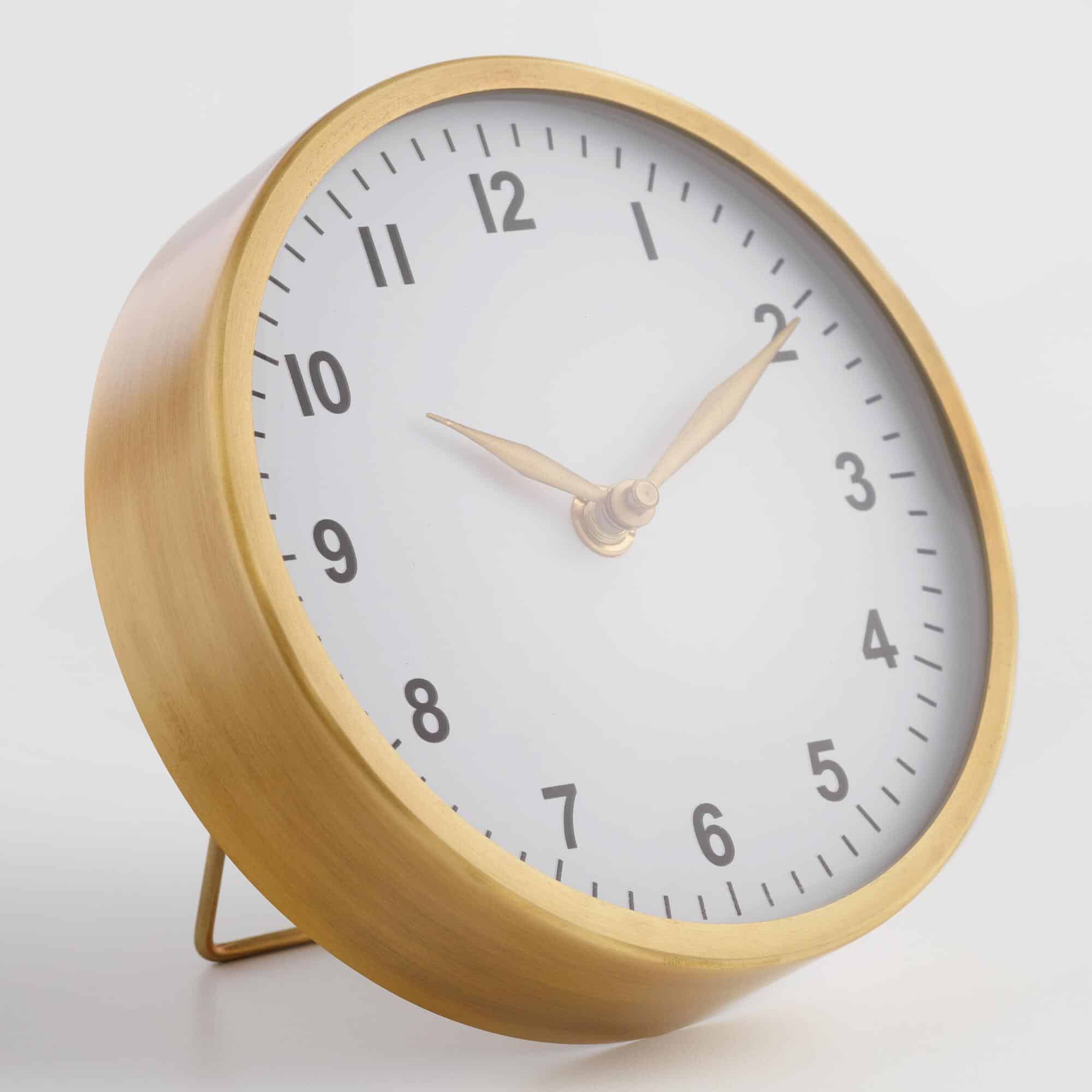 Round Brass Standing Clock