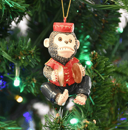 Tree Buddees Retro Wind-Up Toy Cymbals Monkey Funny Christmas Ornaments
