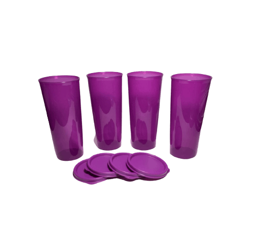 Tupperware Tumblers set of 4-16 oz Tumbler Set w/ seals Light purple NEW