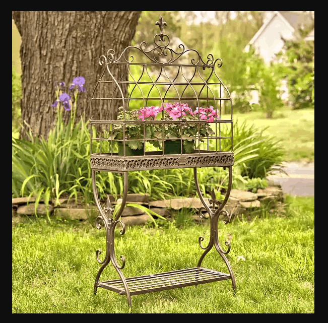 Antique Style Large Outdoor Cream Garden Planter/Plant Stand 