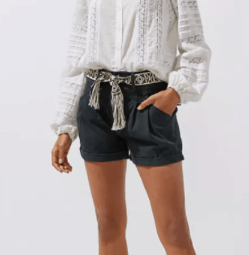 Pilcro Relaxed Pleat Shorts