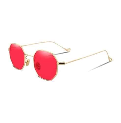Feisedy Hipster Small Polygon Sunglasses