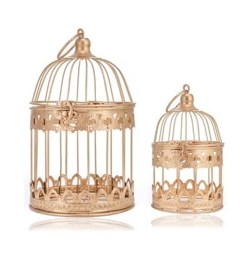 LONGBLE Set of Decorative Gold Birdcages