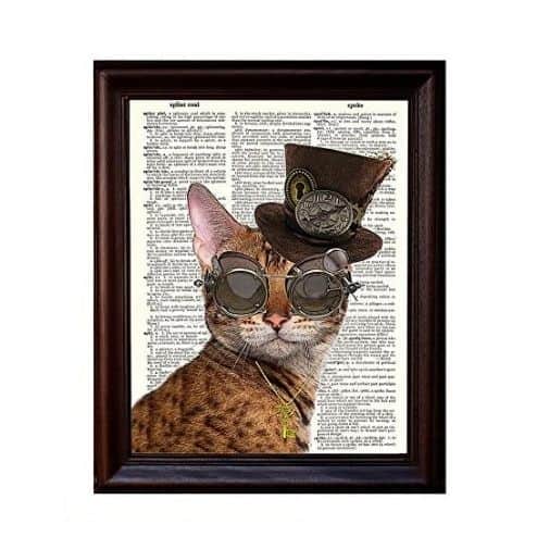 Steampunk Kitty Cat Art Print