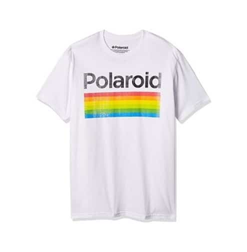 Men's Classic Polaroid Logo Vintage Style Rainbow T-Shirt