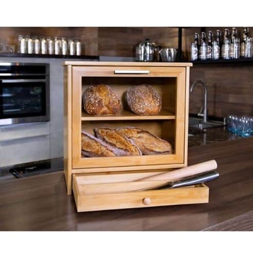 Roepke Large Double Layers Bamboo Bread Box